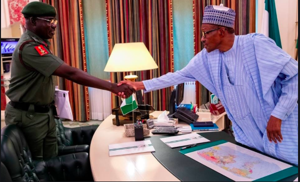 President Buhari and Chief of Army meets behind closed doors